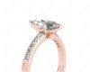 Marquise Cut Diamond Engagement ring with six claws centre stone in 18K Rose