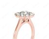 Round Cut Halo Diamond Engagement ring with claw set centre stone in 18K Rose