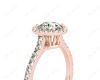 Round Cut Halo Diamond Engagement Ring with Claw Set Centre Stone in 18K Rose