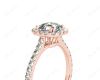 Asscher Cut Halo Diamond Engagement Ring with Claw set centre stone in 18K Rose