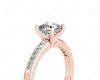 Cushion Cut Diamond Engagement ring with four claws centre stone in 18K Rose