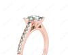 Princess Cut Diamond Engagement Ring with Claw set centre stone in 18K Rose