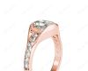 Radiant Cut Diamond Ring with Tension set centre stone in 18K Rose