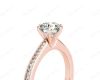 Round Cut Six Claw Set Diamond Ring with Round cut Diamonds  in 18K Rose