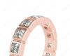 Princess Cut Bezel Set Diamond Eternity Wedding Ring in 18K Rose