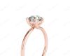 Round Cut Four Claw Set Diamond Ring with Plain Band in 18K Rose