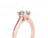 Round Cut Diamond Engagement Claw Set Solitaire Ring in 18K Rose