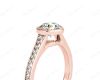 Round Cut Bezel Set Diamond Ring with Channel Set Diamonds Down the Shoulders in 18K Rose