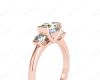 Round Cut Classic Trilogy Tension Set Diamond Ring in 18K Rose