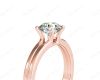 Solitaire Split Band Round Cut Four Claw Diamond Ring. in 18K Rose