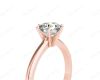 Solitaire Round Cut 6 Claw Diamond Engagement Ring With A Tapered Band  In 18K Rose