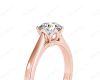 Round Cut Diamond Six Claw Solitaire Ring in 18K Rose