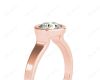 Round Cut Bezel Set Solitaire Engagement Ring With a Plain Band in 18K Rose