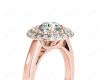 Round Cut Double Halo Diamond Engagement ring with claw set centre stone in 18K Rose