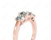 Cushion Cut Four Caw Trilogy Diamond Engagement Ring In 18K Rose