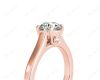 Round Cut Solitaire Diamond Engagement Ring with Four Prong set centre stone in 18K Rose