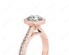 Round Cut Halo Vintage Diamond Engagement Ring With Claw Set Centre Stone in 18K Rose