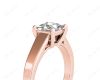 Princess Cut Solitaire Diamond Engagement Ring with 4 Claw Set centre stone in 18K Rose