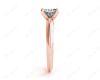 Princess Cut Solitaire Diamond Engagement Ring with Claw set centre stone with Knife-Edge Shoulders in 18K Rose