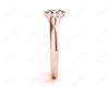 Round Cut Diamond Engagement Ring with Six Prong set centre stone in 18K Rose