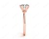 Round Cut Diamond Engagement Ring with Claw set centre stone in 18K Rose