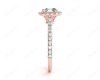 Asscher Cut Halo Diamond Engagement Ring with Claw set centre stone in 18K Rose