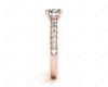 Round Cut Diamond Engagement Ring with Pave Setting Side Stones in 18K Rose Gold Engagement Ring