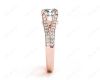 Split Band Round Cut Diamond Ring with Four Claws set centre stone in 18K Rose