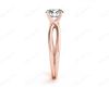 Round Cut Diamond Solitaire Ring claw set in 18K Rose