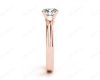 Solitaire Split Band Round Cut Four Claw Diamond Ring. in 18K Rose