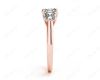 Cushion Cut Four Caw Trilogy Diamond Engagement Ring In 18K Rose