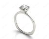 Round Cut Solitaire Four Claws Diamond Ring in Platinum