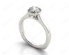 Round Cut Solitaire Diamond Engagement Ring with Four Prong set centre stone in 18K White