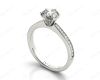 Round Cut Six Claw Set Diamond Ring with Round cut Diamonds  in 18K White