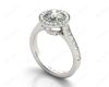 Halo Diamond Engagement Ring  Setting Round Cut  with Claw Set Centre Stone Channel Setting Side Stone in Platinum