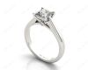 Princess Cut Solitaire Diamond Engagement Ring with Claw set centre stone with a Tapered Band in 18K White