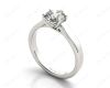 Round Cut Solitaire Diamond Engagement Ring with Twist Six Prong set centre stone in Platinum