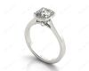 Asscher Cut Solitaire Diamond Engagement Ring with 4 Claw set centre stone in 18K White