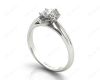 Pear Cut Solitaire Diamond Engagement Ring in six claw setting in 18K White