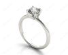 Cushion Cut Classic Four Claw Diamond Solitaire Ring in Platinum