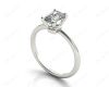 Emerald Cut Classic Four Claws Diamond Solitaire Ring in Platinum