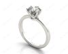 Round Cut Diamond Engagement Ring with Claw set centre stone in Platinum