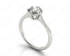 Round Cut Classic Six Claws Diamond Solitaire Engagement Ring in Platinum
