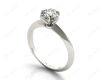 Round Cut Classic Six Claw Diamond Engagement Solitaire Ring in Platinum