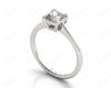 Princess Cut Classic Four claws Diamond Engagement Ring in Platinum