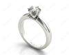 Round cut classic diamond solitaire ring with six claws setting in Platinum