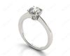 Unique Round Cut Classic Four Claws Diamond Solitaire Engagement Ring in Platinum