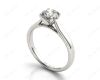Round Cut Solitaire Four Claws Diamond Engagement Ring in Platinum