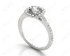 Cushion Cut Halo Diamond Engagement Ring with Claw Set Centre Stone in 18K White