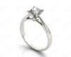 Princess Cut Four Claw Set Diamond Ring   in 18K White